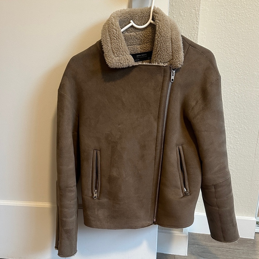 Zara Tan Shearling Jacket